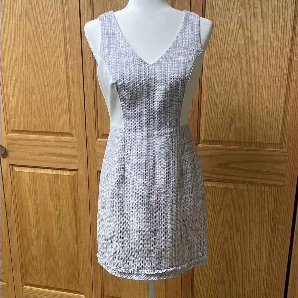White House Black Market Lilac Tweed Sleeveless Dress